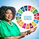 Felicia Tuggle displaying the sustainable development goals