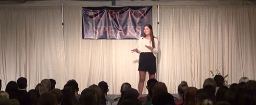 student presenting at Auburn Speaks public speaking competition