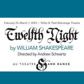 Twelfth Night by William Shakespeare graphic with actors underwater