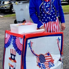 Ed Kelley dressed as Uncle Sam