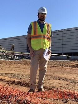 Trey Long at construction site