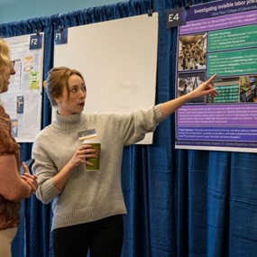 Olivia Price presents her research at the Student Research Symposium