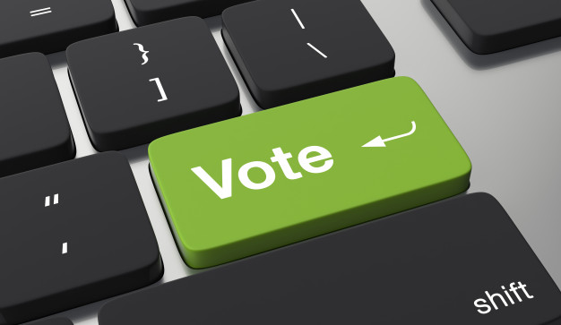 Green Vote key on a computer keyboard