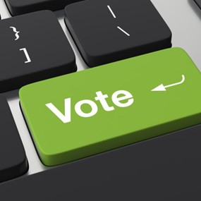 Green Vote key on a computer keyboard