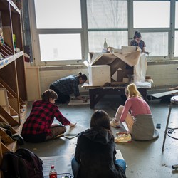 students working in a studio