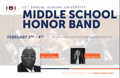Middle School Honor Band February 2nd through 4th