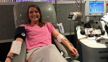 Becca Broussard donating bone marrow