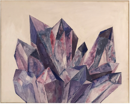 2D painting of purple crystals